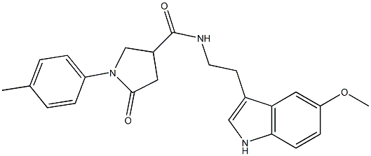 N-[2-(5-methoxy-1H-indol-3-yl)ethyl]-1-(4-methylphenyl)-5-oxopyrrolidine-3-carboxamide Struktur