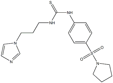 1-(3-imidazol-1-ylpropyl)-3-(4-pyrrolidin-1-ylsulfonylphenyl)thiourea Struktur