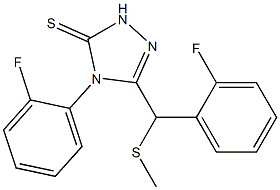 4-(2-fluorophenyl)-3-[(2-fluorophenyl)methylsulfanylmethyl]-1H-1,2,4-triazole-5-thione Struktur