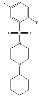 1-cyclohexyl-4-(2,5-difluorophenyl)sulfonylpiperazine Struktur