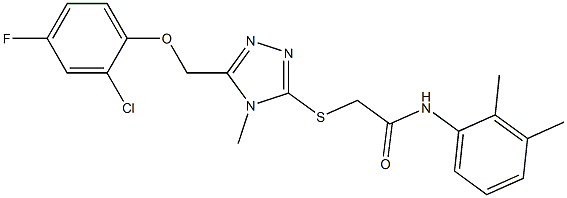 2-[[5-[(2-chloro-4-fluorophenoxy)methyl]-4-methyl-1,2,4-triazol-3-yl]sulfanyl]-N-(2,3-dimethylphenyl)acetamide Struktur