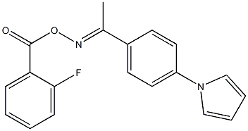 [(E)-1-(4-pyrrol-1-ylphenyl)ethylideneamino] 2-fluorobenzoate Struktur