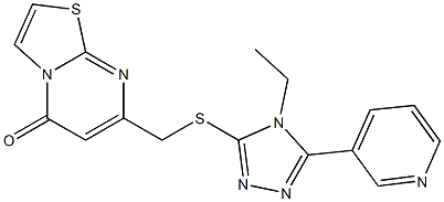 7-[(4-ethyl-5-pyridin-3-yl-1,2,4-triazol-3-yl)sulfanylmethyl]-[1,3]thiazolo[3,2-a]pyrimidin-5-one Struktur