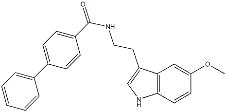 N-[2-(5-methoxy-1H-indol-3-yl)ethyl]-4-phenylbenzamide Struktur