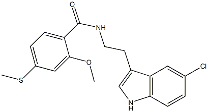 N-[2-(5-chloro-1H-indol-3-yl)ethyl]-2-methoxy-4-methylsulfanylbenzamide Struktur