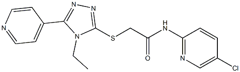 N-(5-chloropyridin-2-yl)-2-[(4-ethyl-5-pyridin-4-yl-1,2,4-triazol-3-yl)sulfanyl]acetamide Struktur