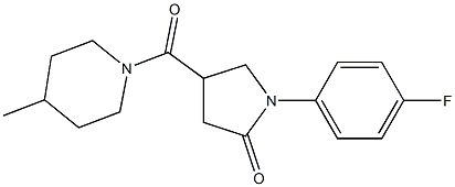 1-(4-fluorophenyl)-4-(4-methylpiperidine-1-carbonyl)pyrrolidin-2-one Struktur