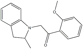 2-(2-methoxyphenyl)-1-(2-methyl-2,3-dihydroindol-1-yl)ethanone Struktur