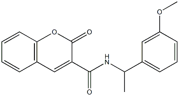 N-[1-(3-methoxyphenyl)ethyl]-2-oxochromene-3-carboxamide Struktur