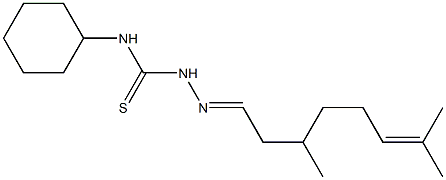 1-cyclohexyl-3-[(E)-3,7-dimethyloct-6-enylideneamino]thiourea Struktur