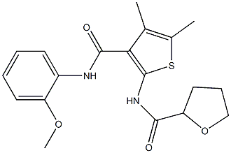 N-[3-[(2-methoxyphenyl)carbamoyl]-4,5-dimethylthiophen-2-yl]oxolane-2-carboxamide Struktur