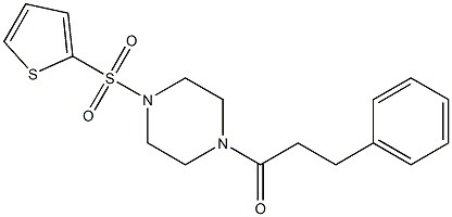 3-phenyl-1-(4-thiophen-2-ylsulfonylpiperazin-1-yl)propan-1-one Struktur