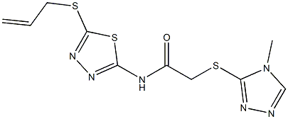 2-[(4-methyl-1,2,4-triazol-3-yl)sulfanyl]-N-(5-prop-2-enylsulfanyl-1,3,4-thiadiazol-2-yl)acetamide Struktur