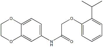 N-(2,3-dihydro-1,4-benzodioxin-6-yl)-2-(2-propan-2-ylphenoxy)acetamide Struktur