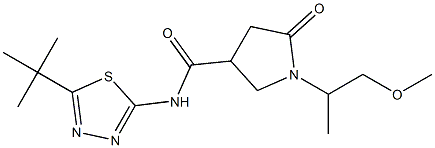 N-(5-tert-butyl-1,3,4-thiadiazol-2-yl)-1-(1-methoxypropan-2-yl)-5-oxopyrrolidine-3-carboxamide Struktur