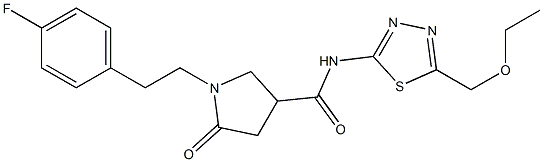 N-[5-(ethoxymethyl)-1,3,4-thiadiazol-2-yl]-1-[2-(4-fluorophenyl)ethyl]-5-oxopyrrolidine-3-carboxamide Struktur