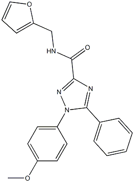 N-(furan-2-ylmethyl)-1-(4-methoxyphenyl)-5-phenyl-1,2,4-triazole-3-carboxamide Struktur