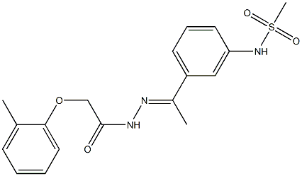 N-[(E)-1-[3-(methanesulfonamido)phenyl]ethylideneamino]-2-(2-methylphenoxy)acetamide Struktur