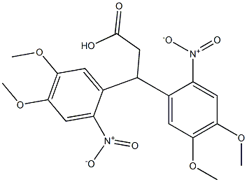 3,3-bis(4,5-dimethoxy-2-nitrophenyl)propanoic acid Struktur