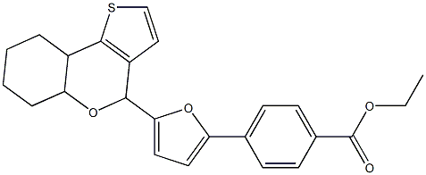 ethyl 4-[5-(5a,6,7,8,9,9a-hexahydro-4H-thieno[3,2-c]chromen-4-yl)furan-2-yl]benzoate Struktur