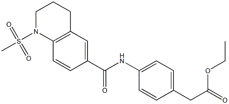 ethyl 2-[4-[(1-methylsulfonyl-3,4-dihydro-2H-quinoline-6-carbonyl)amino]phenyl]acetate Struktur