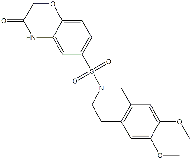 6-[(6,7-dimethoxy-3,4-dihydro-1H-isoquinolin-2-yl)sulfonyl]-4H-1,4-benzoxazin-3-one Struktur