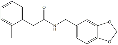 N-(1,3-benzodioxol-5-ylmethyl)-2-(2-methylphenyl)acetamide Struktur