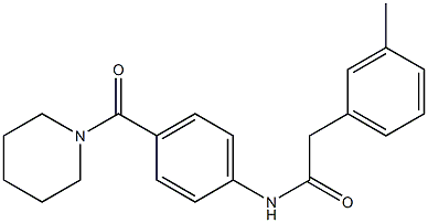 2-(3-methylphenyl)-N-[4-(piperidine-1-carbonyl)phenyl]acetamide Struktur