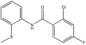 2-chloro-4-fluoro-N-(2-methylsulfanylphenyl)benzamide Struktur