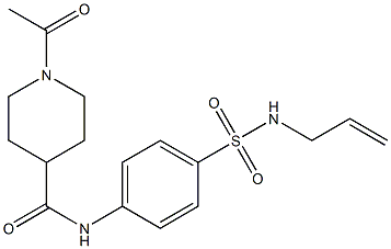 1-acetyl-N-[4-(prop-2-enylsulfamoyl)phenyl]piperidine-4-carboxamide Struktur