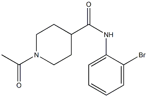 1-acetyl-N-(2-bromophenyl)piperidine-4-carboxamide Struktur