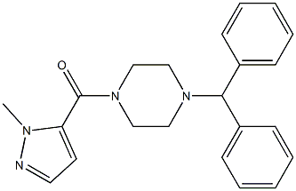 (4-benzhydrylpiperazin-1-yl)-(2-methylpyrazol-3-yl)methanone Struktur