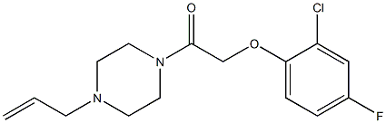 2-(2-chloro-4-fluorophenoxy)-1-(4-prop-2-enylpiperazin-1-yl)ethanone Struktur