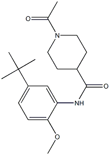 1-acetyl-N-(5-tert-butyl-2-methoxyphenyl)piperidine-4-carboxamide Struktur