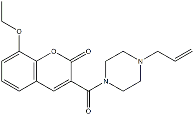 8-ethoxy-3-(4-prop-2-enylpiperazine-1-carbonyl)chromen-2-one Struktur