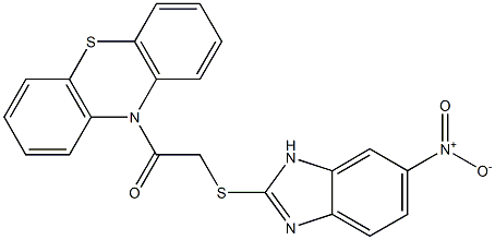 2-[(6-nitro-1H-benzimidazol-2-yl)sulfanyl]-1-phenothiazin-10-ylethanone Struktur