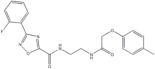 3-(2-fluorophenyl)-N-[2-[[2-(4-methylphenoxy)acetyl]amino]ethyl]-1,2,4-oxadiazole-5-carboxamide Struktur