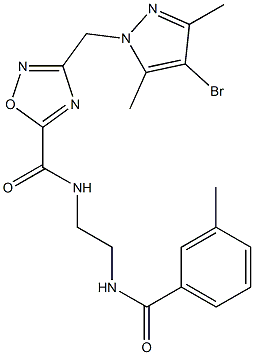 3-[(4-bromo-3,5-dimethylpyrazol-1-yl)methyl]-N-[2-[(3-methylbenzoyl)amino]ethyl]-1,2,4-oxadiazole-5-carboxamide Struktur