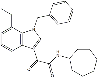 2-(1-benzyl-7-ethylindol-3-yl)-N-cycloheptyl-2-oxoacetamide Struktur