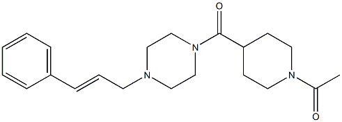 1-[4-[4-[(E)-3-phenylprop-2-enyl]piperazine-1-carbonyl]piperidin-1-yl]ethanone Struktur