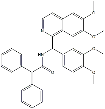 N-[(6,7-dimethoxyisoquinolin-1-yl)-(3,4-dimethoxyphenyl)methyl]-2,2-diphenylacetamide Struktur