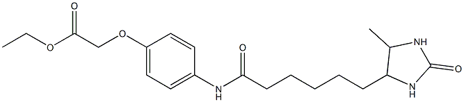 ethyl 2-[4-[6-(5-methyl-2-oxoimidazolidin-4-yl)hexanoylamino]phenoxy]acetate Struktur