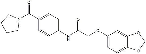 2-(1,3-benzodioxol-5-yloxy)-N-[4-(pyrrolidine-1-carbonyl)phenyl]acetamide Struktur