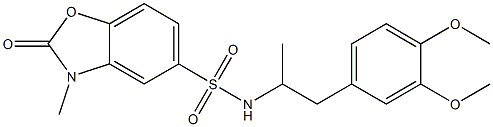 N-[1-(3,4-dimethoxyphenyl)propan-2-yl]-3-methyl-2-oxo-1,3-benzoxazole-5-sulfonamide Struktur