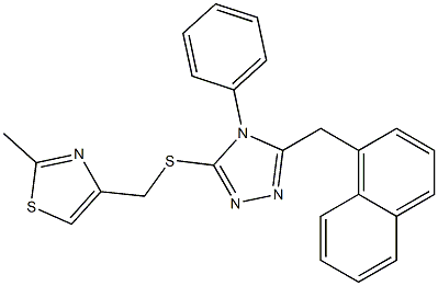 2-methyl-4-[[5-(naphthalen-1-ylmethyl)-4-phenyl-1,2,4-triazol-3-yl]sulfanylmethyl]-1,3-thiazole Struktur