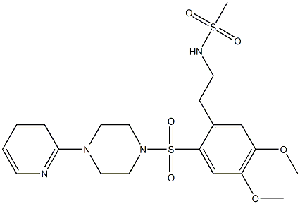 N-[2-[4,5-dimethoxy-2-(4-pyridin-2-ylpiperazin-1-yl)sulfonylphenyl]ethyl]methanesulfonamide Struktur