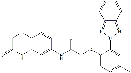 2-[2-(benzotriazol-2-yl)-4-methylphenoxy]-N-(2-oxo-3,4-dihydro-1H-quinolin-7-yl)acetamide Struktur