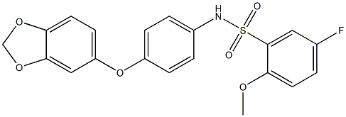 N-[4-(1,3-benzodioxol-5-yloxy)phenyl]-5-fluoro-2-methoxybenzenesulfonamide Struktur