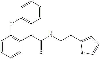 N-(2-thiophen-2-ylethyl)-9H-xanthene-9-carboxamide Struktur