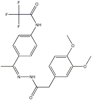 N-[4-[(Z)-N-[[2-(3,4-dimethoxyphenyl)acetyl]amino]-C-methylcarbonimidoyl]phenyl]-2,2,2-trifluoroacetamide Struktur